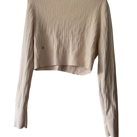 Rare Lululemon Ribbed Merino Wool Cropped Cardigan Women’s Size XL "Bone" - Picture 7 of 10
